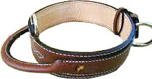 Bridle Leather Lined Dog Collar With Handle Art 1076